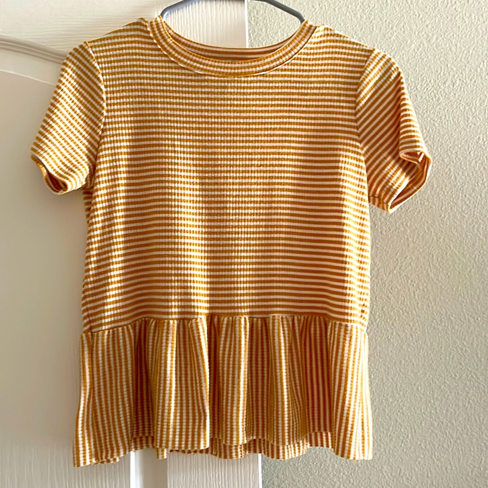 A Reposh: Mustard Yellow Striped Peplum